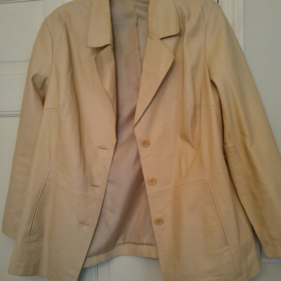 Liz Claiborne Women's Button Front Linen Blend Blazer In Large - Picture 2 of 5